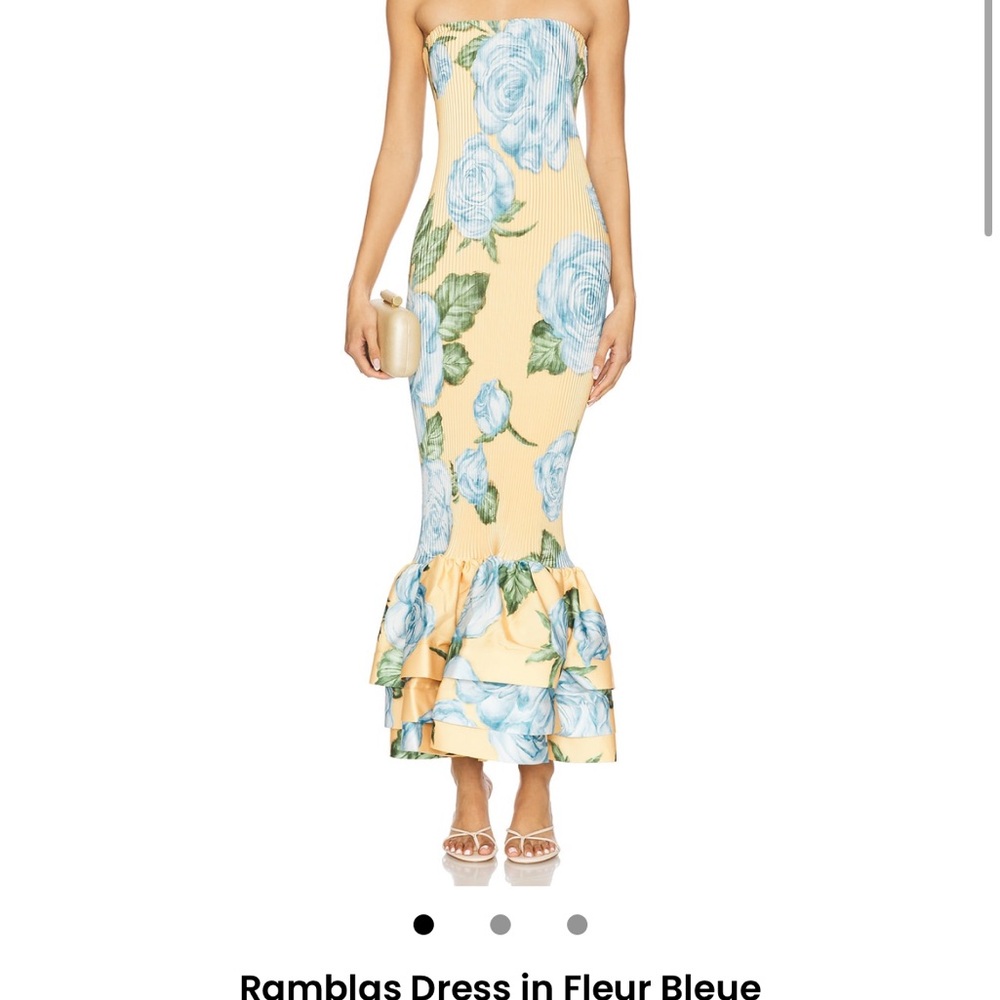 Floral Strapless Maxi Dress - Yellow and Green